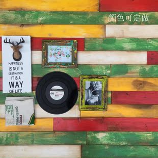 饰木 修复古墙板拍照背景餐厅酒吧装 复古木板手工做旧牙买加风格 装