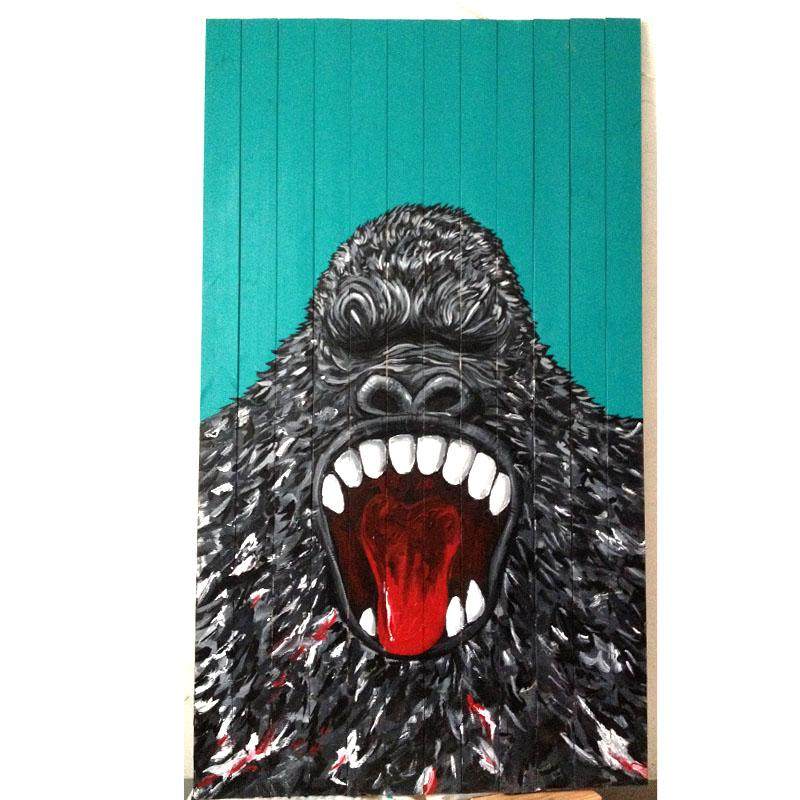 定制木板画原创版画酒吧民宿咖啡店火锅店个性背景形象墙视觉冲击