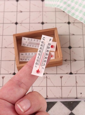 微缩食玩迷你温度计壁挂式白色12分ob11家具场景模型diy过家娃屋