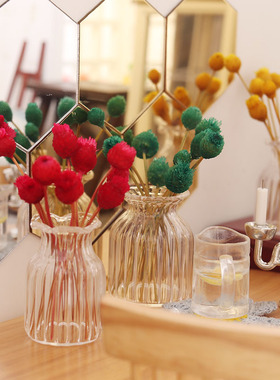 里左拉 微缩食玩玻璃花瓶干花插花迷你模型1:12分娃屋装饰ob11diy