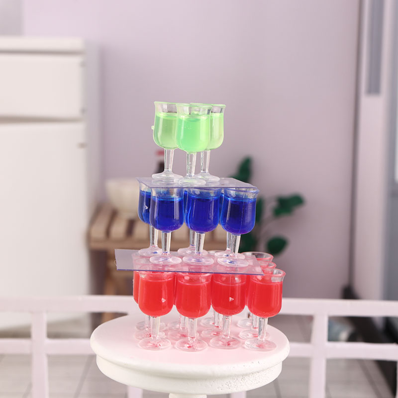 微缩食玩红酒杯高脚杯果汁12分ob11娃屋配件迷你模型dollhouse
