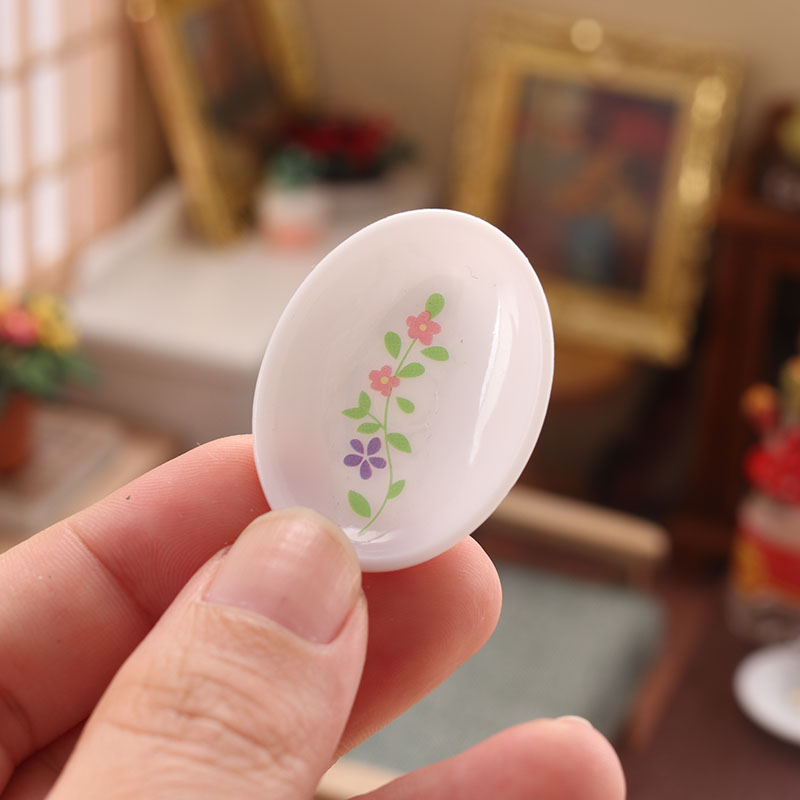 里左拉 微缩食玩卡通碟子盘子1:12分迷你模型娃娃屋配件餐具diy