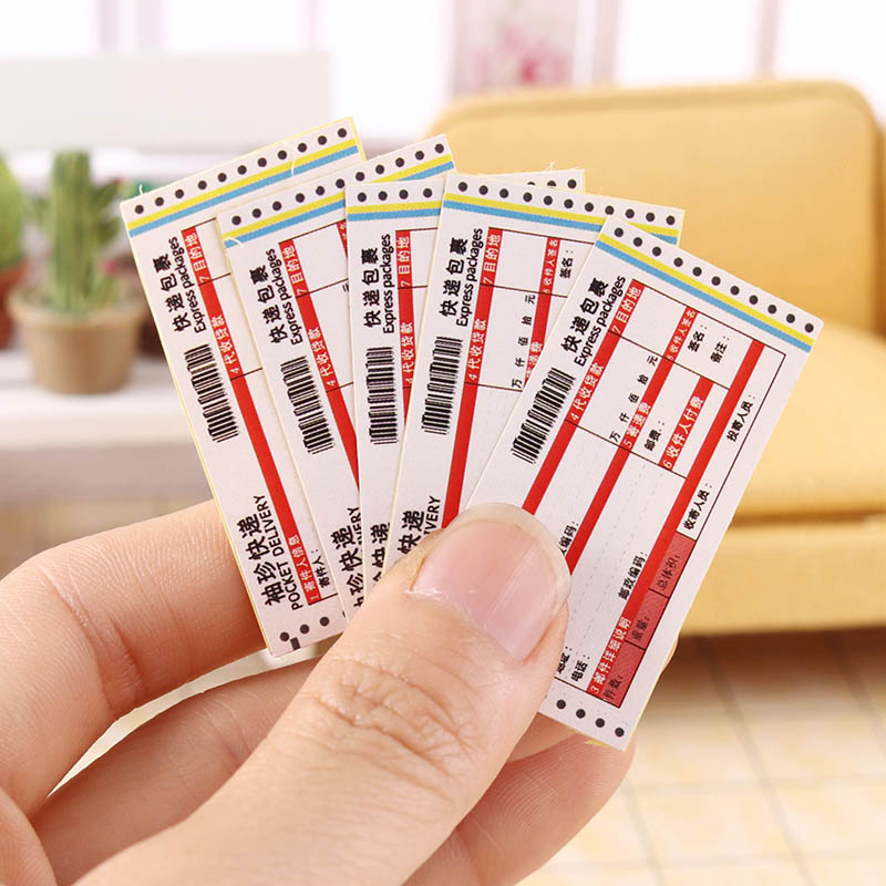 微缩食玩迷你快递单模型1:12娃屋配件dollhouse袖珍迷你摆件diy