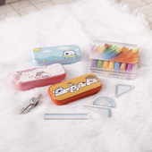 里左拉微缩食玩迷你学生文具盒办公模型彩色铅笔圆规尺子12分ob11