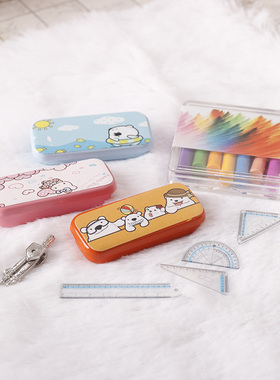 里左拉微缩食玩迷你学生文具盒办公模型彩色铅笔圆规尺子12分ob11