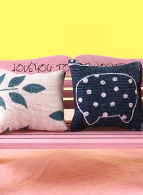 里左拉微缩食玩沙发抱枕头模型12分ob11娃屋8分diy配件dollhouse