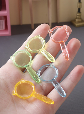 里左拉 微缩食玩放大镜迷你模型1:12分ob11娃娃屋bjd过家家玩具