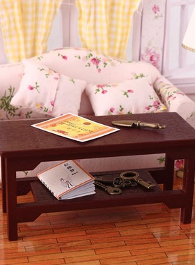 微缩食玩复古茶几迷你模型桌子台dollhouse袖珍12分ob11家具场景