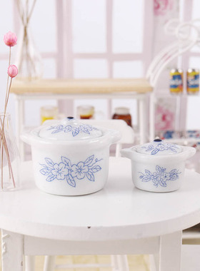 里左拉微缩食玩炖盅陶瓷21分diy娃娃屋ob11家具场景模型dollhouse