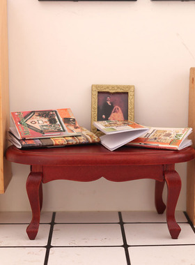 里左拉 微缩食玩小号椭圆桌子茶几迷你diy模型1:12分ob11dollouse