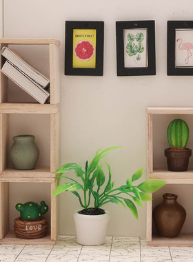 里左拉 微缩食玩格子框柜收纳迷你模型1：12分ob11娃娃屋配件diy