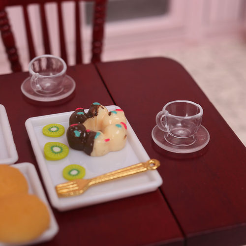 里左拉微缩食玩透明咖啡茶杯模型12分ob11娃屋配件场景dollhouse