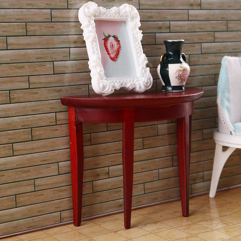 里左拉 微缩食玩半圆桌子茶几迷你模型12分ob11娃屋家具dollhouse