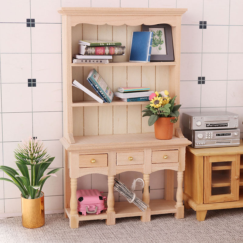 里左拉 微缩食玩原木书柜迷你模型镂空收纳1:12分ob11娃娃屋配件,玩具/童车/益智/积木/模型,家居/生活场景,淘宝优惠券,粉丝福利购,淘宝优惠卷