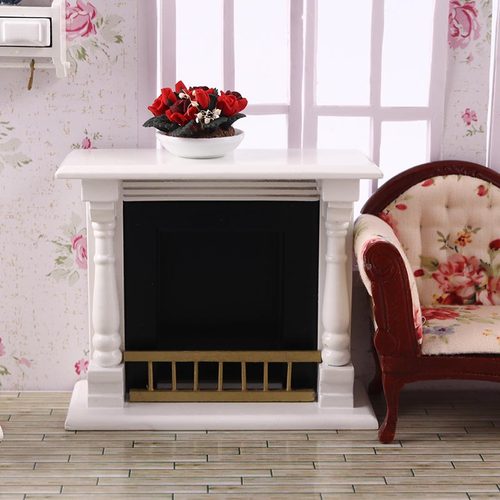 LIZOLA微缩食玩欧式小壁炉白色12分ob11家具diy场景迷你dollhouse
