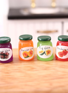 微缩食玩果酱罐头模型1:12ob11娃娃屋场景配件仿真饮料dollhouse