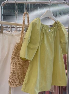 法式洋气别致超好看姜黄色衬衫2024夏季设计感漂亮减龄短袖上衣