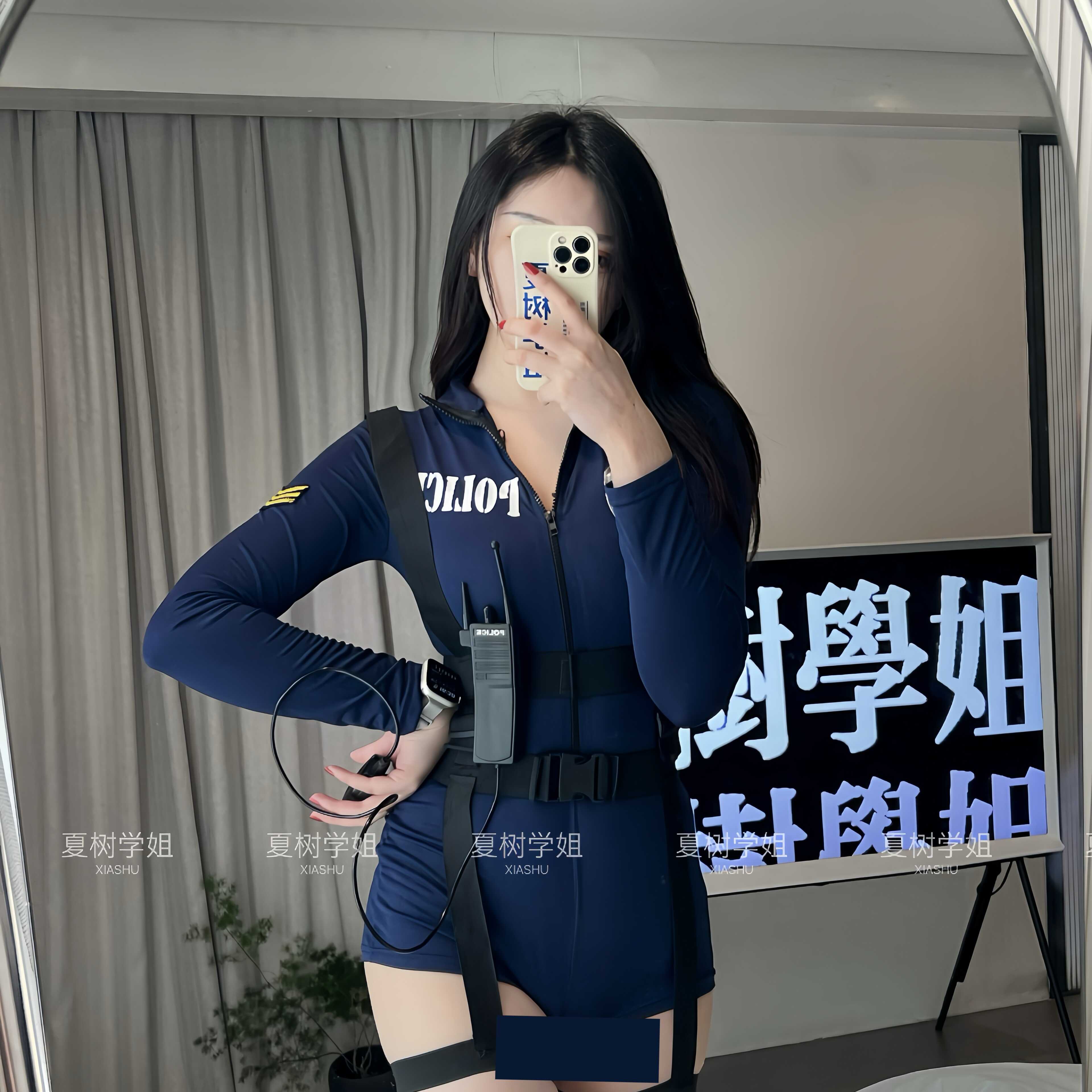 修身弹力显瘦夏树学姐性感