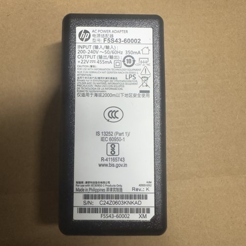 HP惠普22V 455ma 打印机电源适配器F5S43-60001 60002 原装充电线