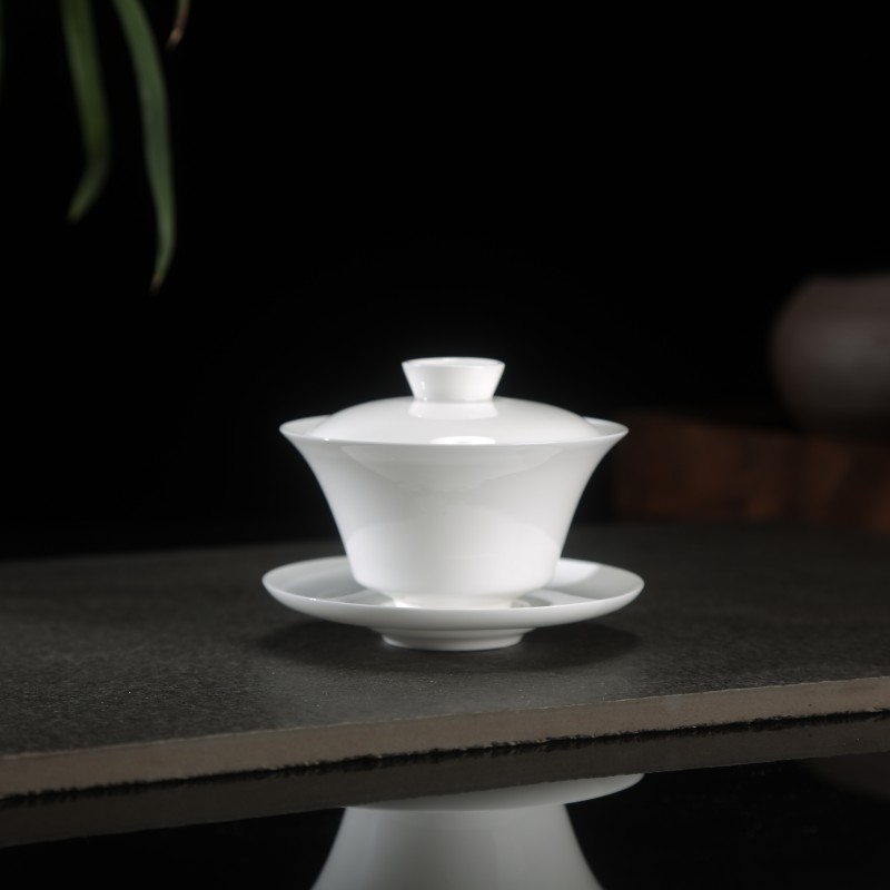 高骨瓷盖碗盖子薄胎骨瓷正骨瓷盖碗杯子