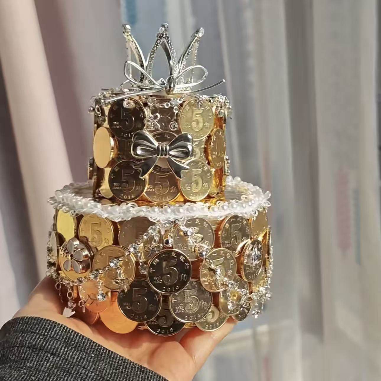 皇冠硬币蛋糕手工diy材料包送男女生朋友闺蜜生日礼物装饰摆件,玩具/童车/益智/积木/模型,手工创意粘贴类,淘宝优惠券,粉丝福利购,淘宝优惠卷