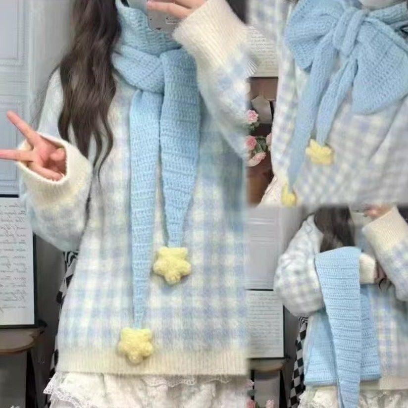 云朵绵绵奶油可颂星星小围巾手工diy材料包毛线编织围巾秋冬送女,服饰配件/皮带/帽子/围巾,DIY编织材料包,淘宝优惠券,粉丝福利购,淘宝优惠卷