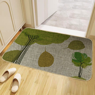 48×78cm新款耐磨耐用卧室亚麻地垫入户门口地垫吸水防滑简约脚垫