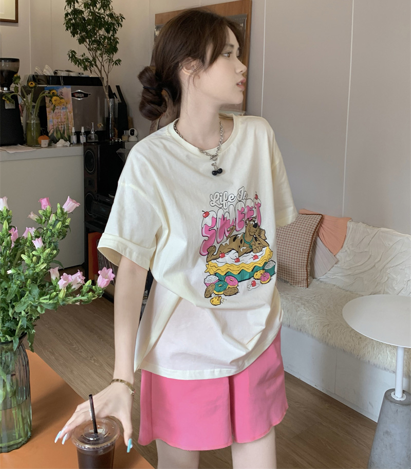 时尚盐系休闲运动睡衣女夏季短袖纯棉学生韩版宽松显瘦家居服套装