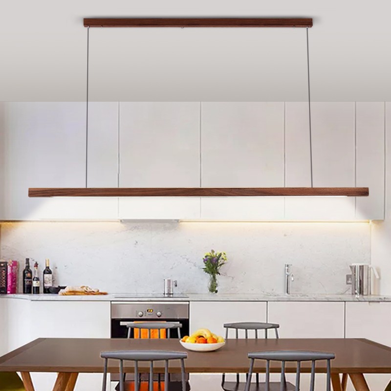 餐桌长条吊灯极简实木