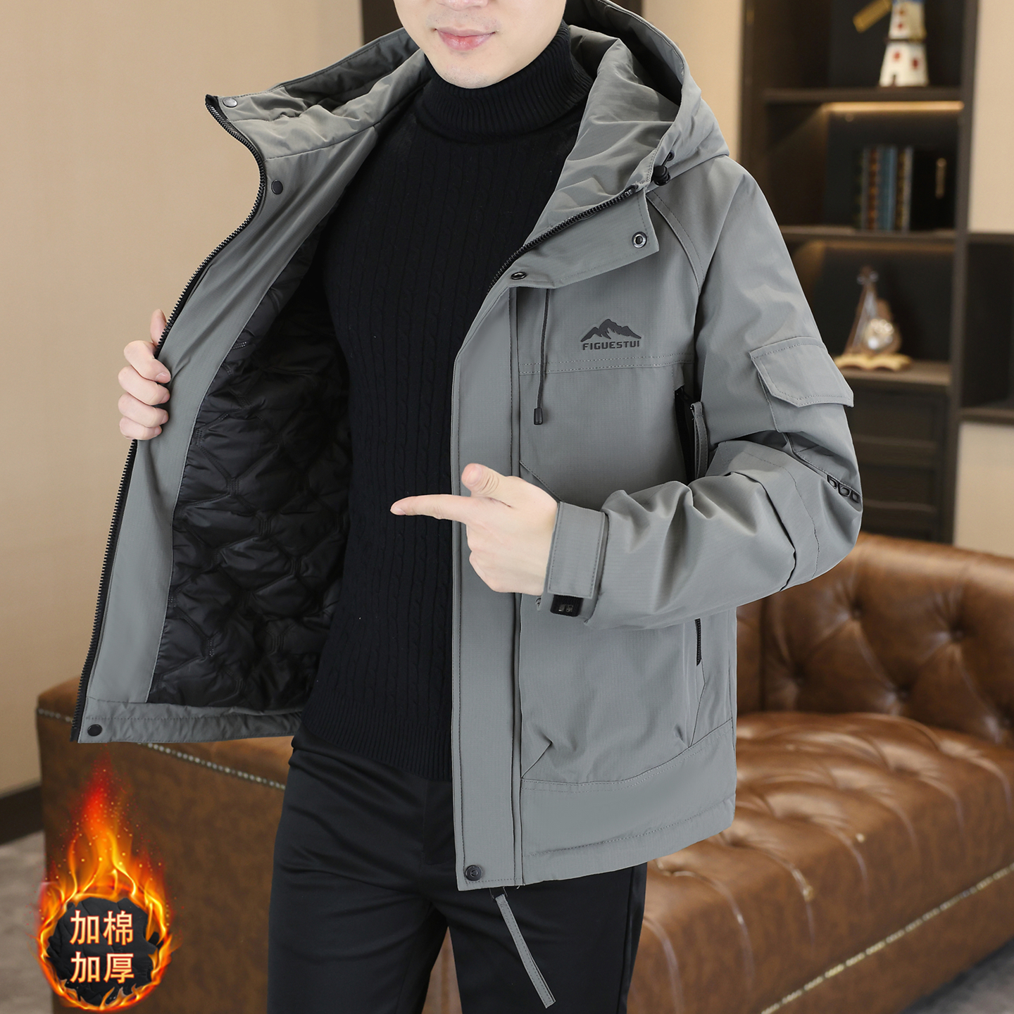 高端保暖棉服外套男秋冬2025新款