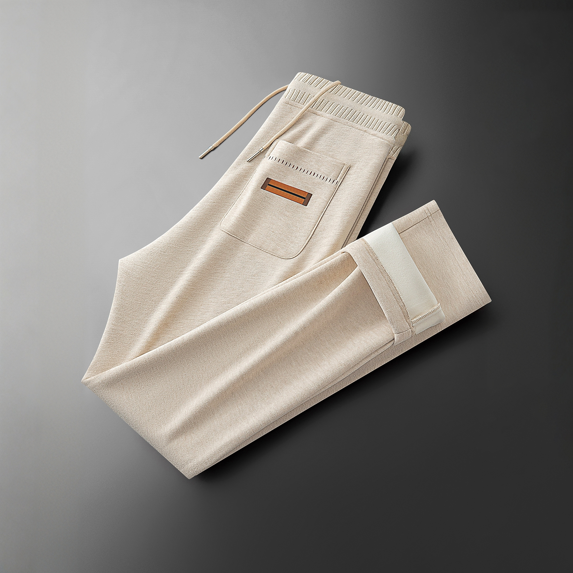 高端直筒运动卫裤男加绒加厚保暖