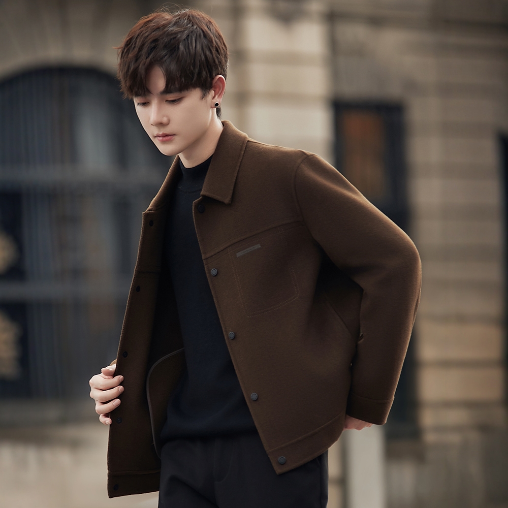 高端毛呢外套男士秋冬季2025新款