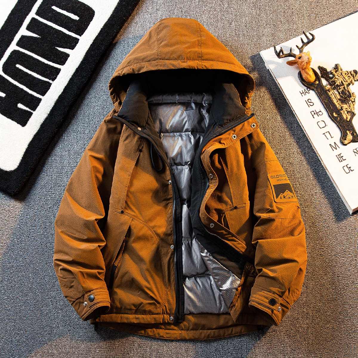 高端白鸭绒羽绒服外套男加厚保暖