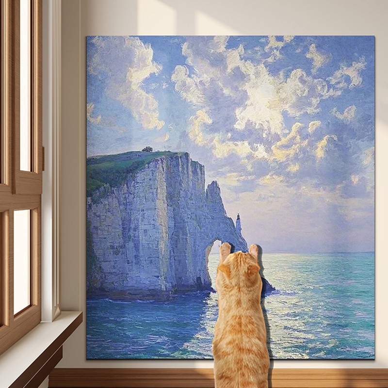 超大号猫抓板沙发防猫抓保护贴装饰画立式墙贴猫咪玩具油画磨爪板
