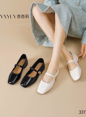香香莉女鞋2026春季新款33176方头浅口单鞋女百搭舒适透气休闲鞋