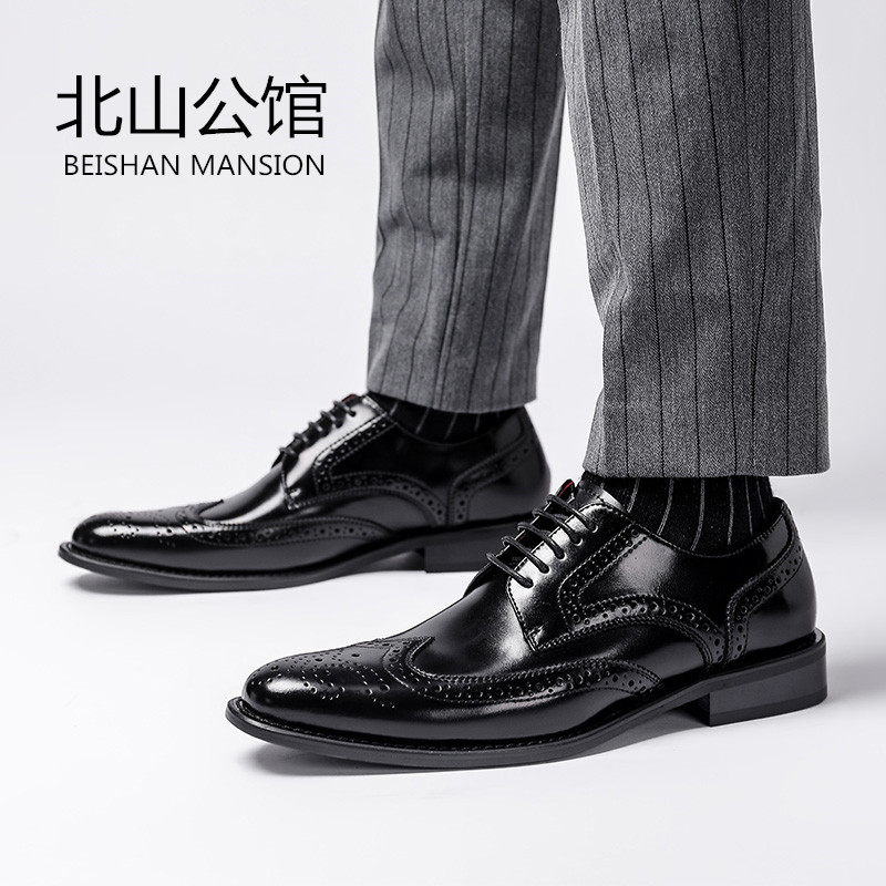 BEAUTIFUL STYLE BUSINESS GOODYEAR CARVED MENS SHOES MENS LEATHER SHOES FORMAL WEAR BROGUE WEDDING SHOES NEW THREE JOINTS