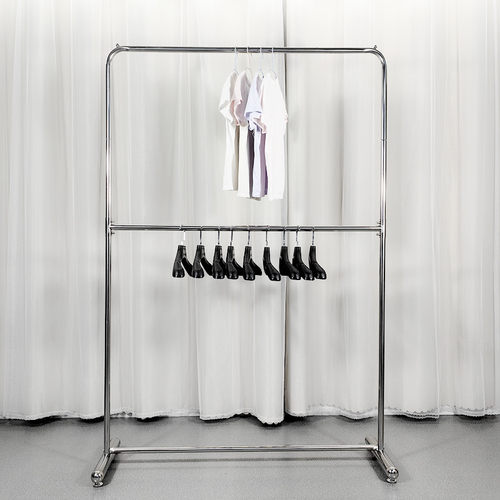 服装展示架不锈钢双层可调节挂杆