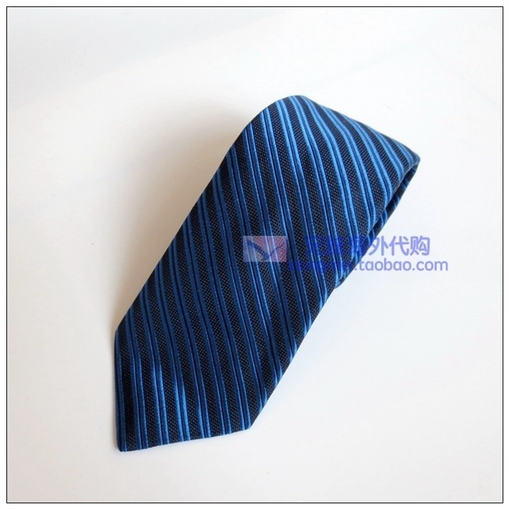 美国代购barneys new york蓝色条纹真丝领带意大利手工制造
