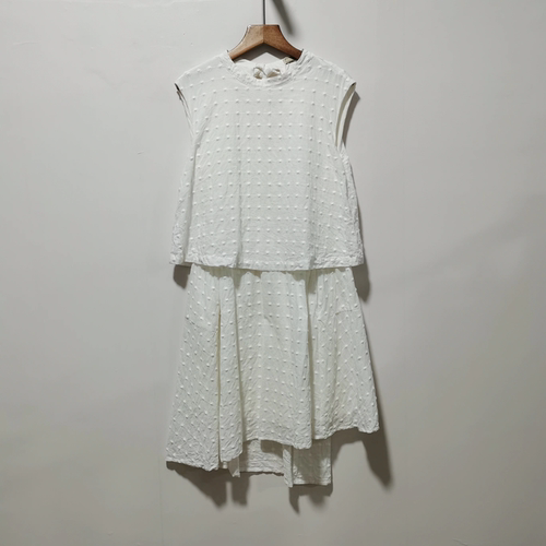 画系列去标女装新款夏装无袖中长棉质连衣裙仙女裙纯棉裙子4331