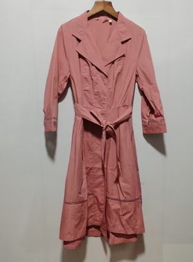 艺剪标女装撤柜纯棉裙子2024夏款纯色淑女翻领腰带连衣裙K3L29