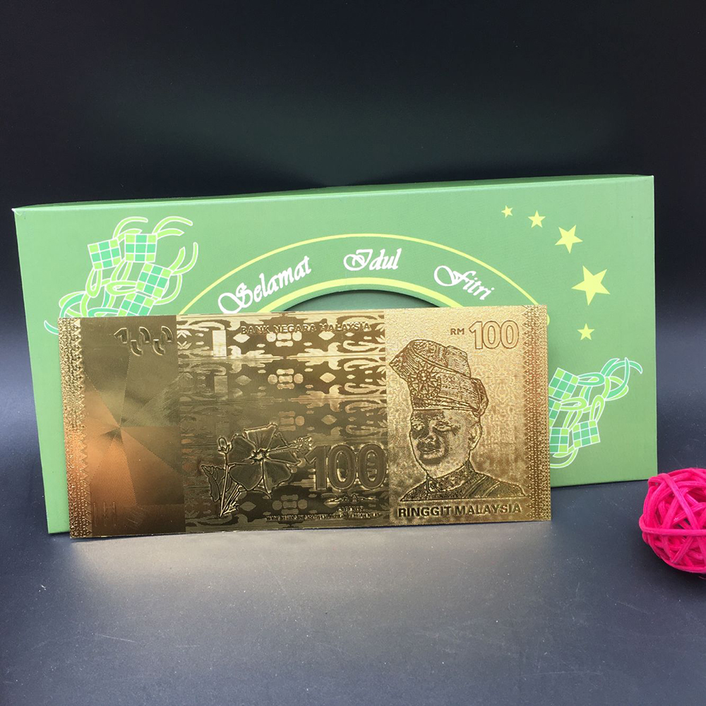新年红包马来金钞绿皮红包封金箔 钱母利是封保险小礼品创意礼物