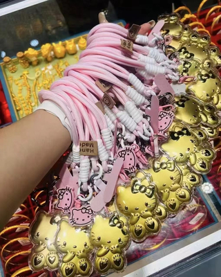 水贝黄金helloKittyKT猫钥匙扣挂件可爱卡通包包手机链送女友礼物