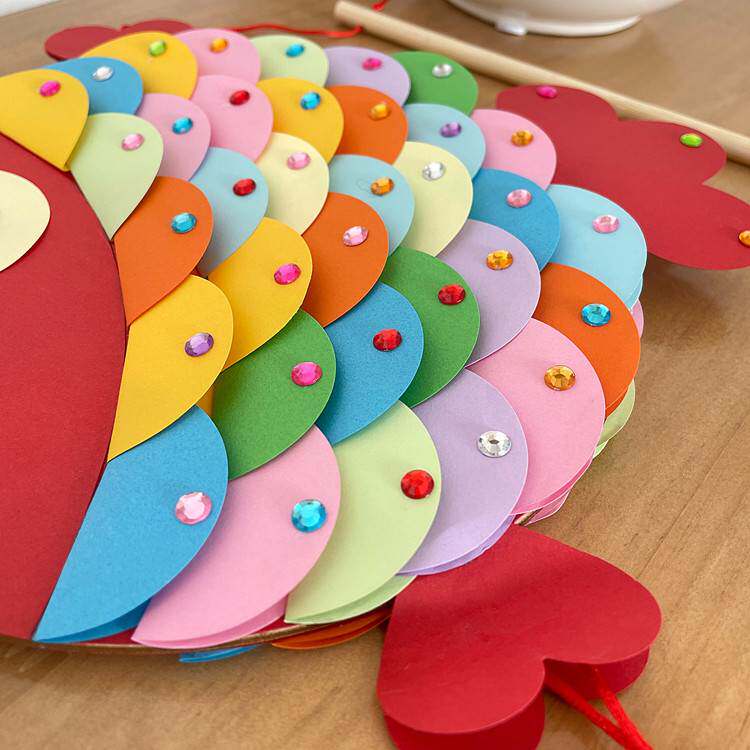 新年diy手工材料包手提卡通纸花灯儿童创意自制挂件小鱼中秋灯笼