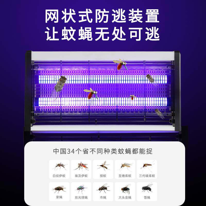 灭蚊灭蝇灯餐厅饭店商铺用家用室内挂墙捕捉抓驱诱灭蚊虫苍蝇神器