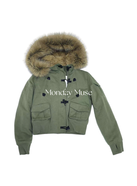 自有工厂/可比对/大毛领毛绒内胆工装棉服外套女连帽加厚保暖上衣