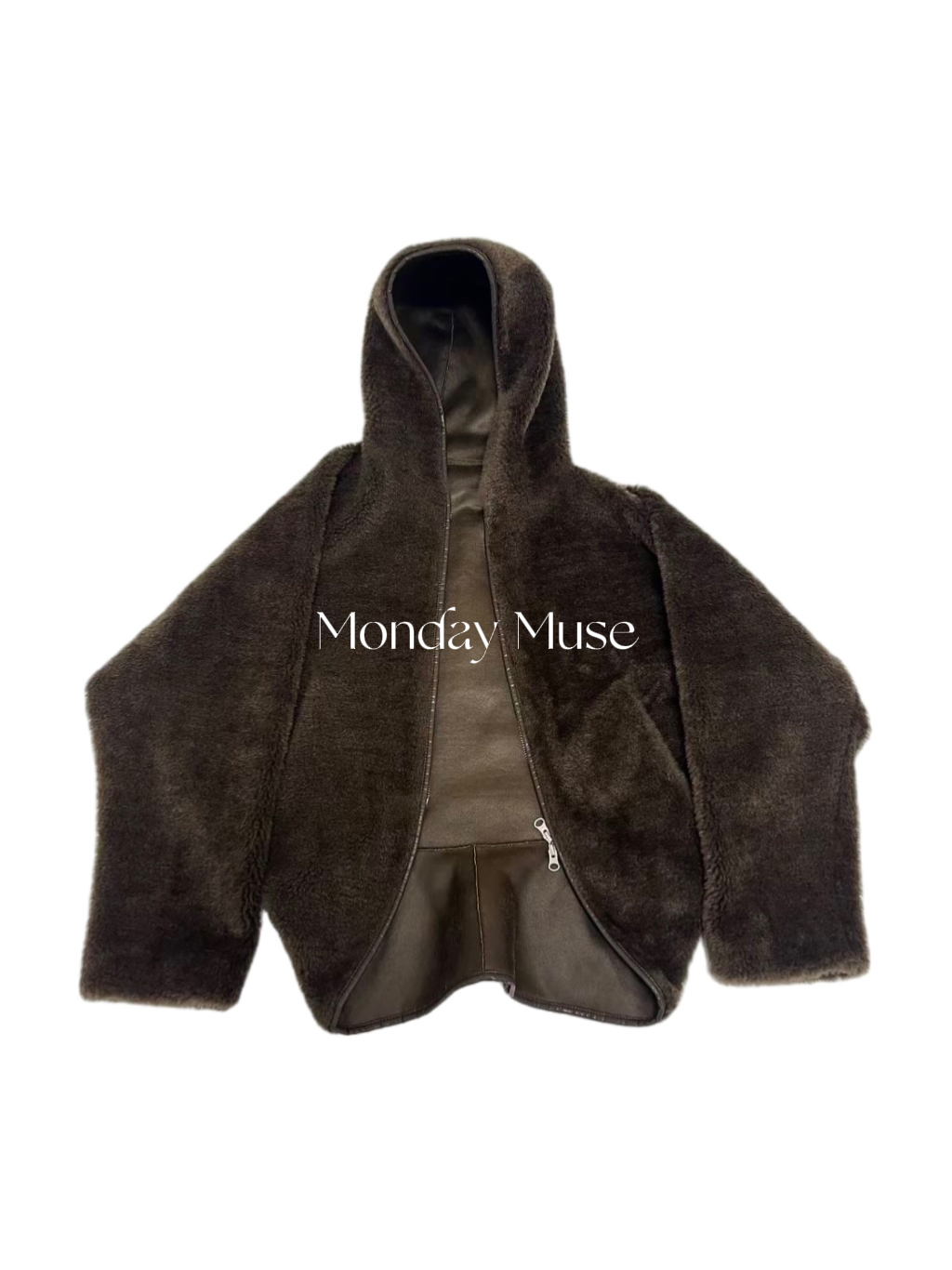 自有工厂/正确还原版/RA弧形羊羔绒外套女2025冬季新款保暖上衣