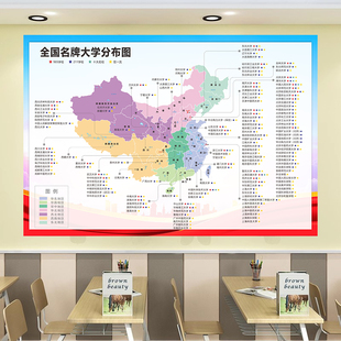 全国大学分布图名校海报名牌重点高校985211大学地图励志墙贴海报