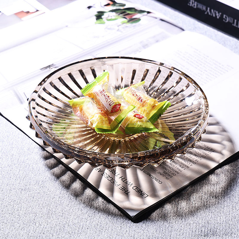 创意精致水晶玻璃小糖果盘家用餐桌茶几干果零食盘放切好水果盘子