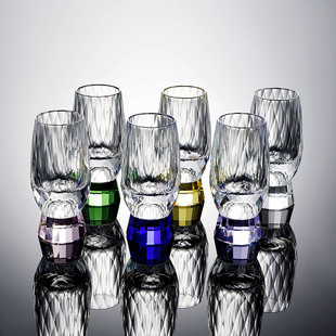 轻奢彩底K9级水晶玻璃闻香杯品酒杯礼盒套装家用一两小酒杯送礼