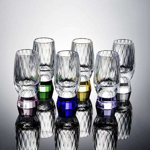 轻奢彩底K9级水晶玻璃闻香杯品酒杯礼盒套装家用一两小酒杯送礼